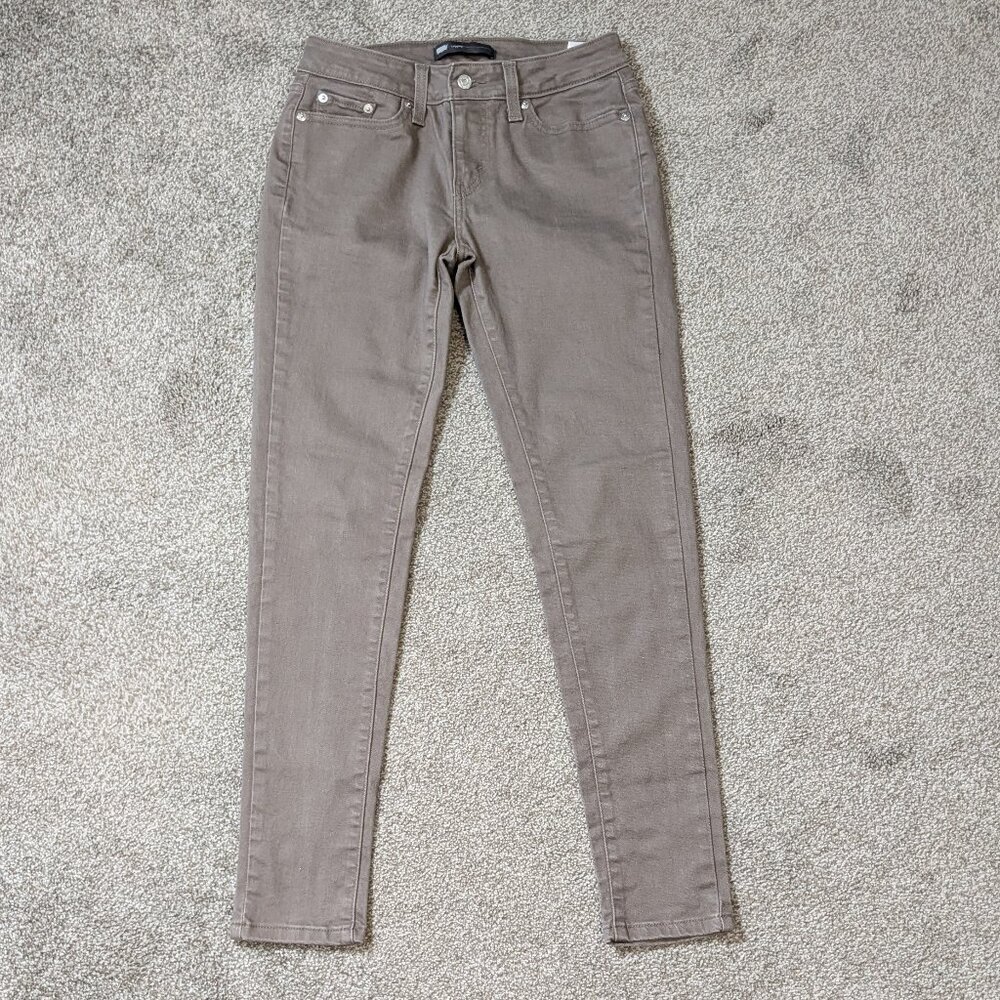 LEVI STRAUSS Brown Stretch Denim Low Rise Leggings Skinny Jeans; Size 28 x 32